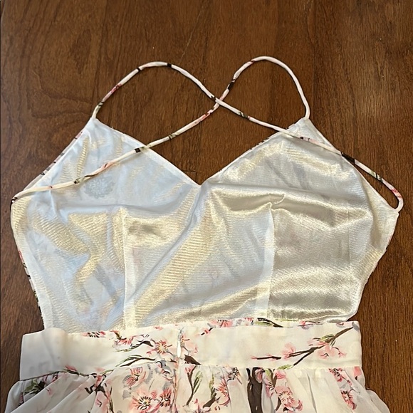 Cherry blossom Floral V-Neck Spaghetti Strap backless maxi dress - Picture 7 of 8